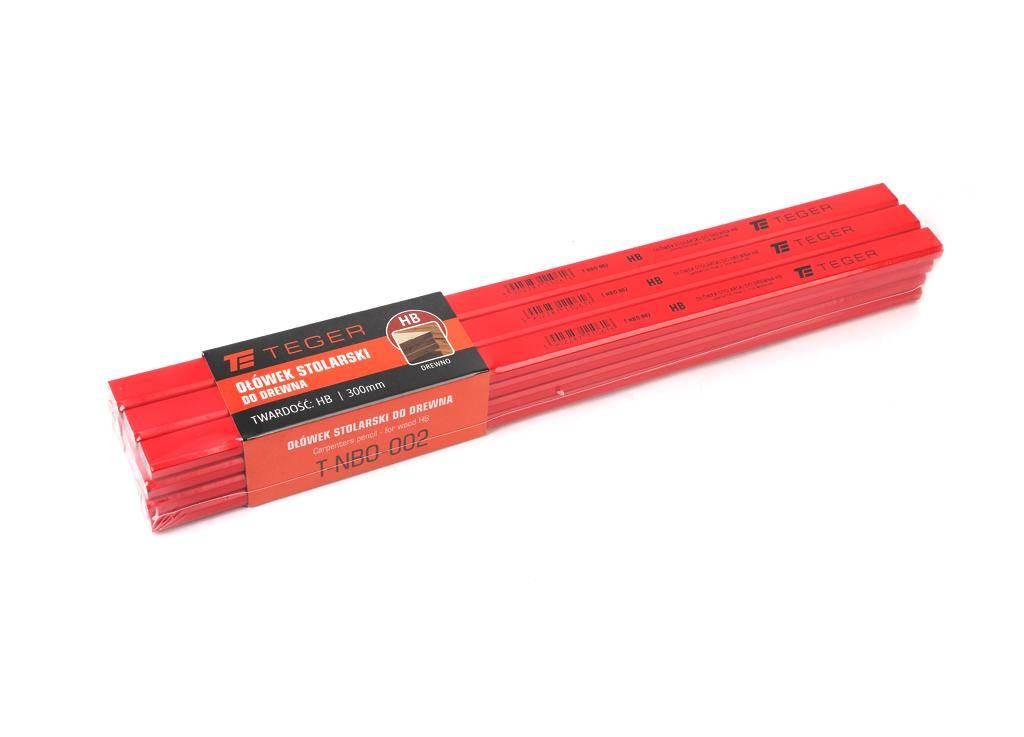Ołówek stolarski - do drewna HB / 300mm / TEGER szt) 12szt T-NBO-002 - zdjęcie 2
