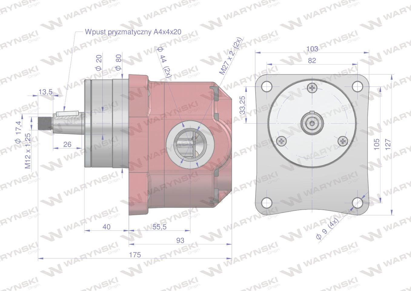 Pompa hydrauliczna zębata do Bizon Z-056. Z-058 nowy typ PZS-KP2-25 (obroty - zdjęcie 4