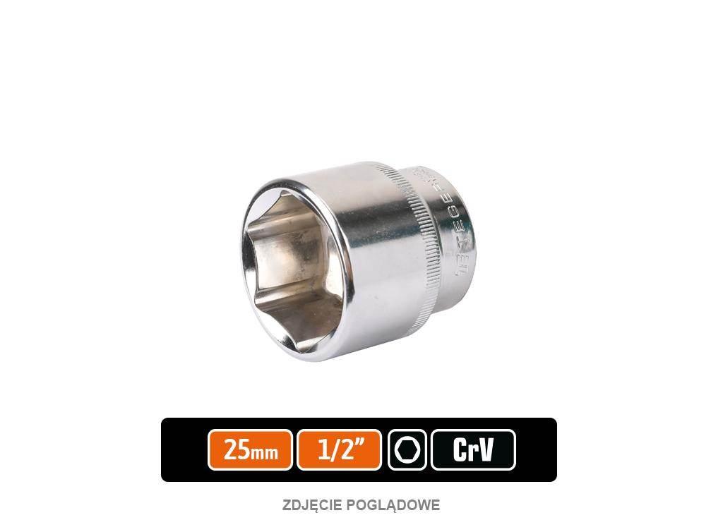 Klucz nasadowy 1/2" sześciokątny 25 mm, CR-V, Teger T-W-KNS118