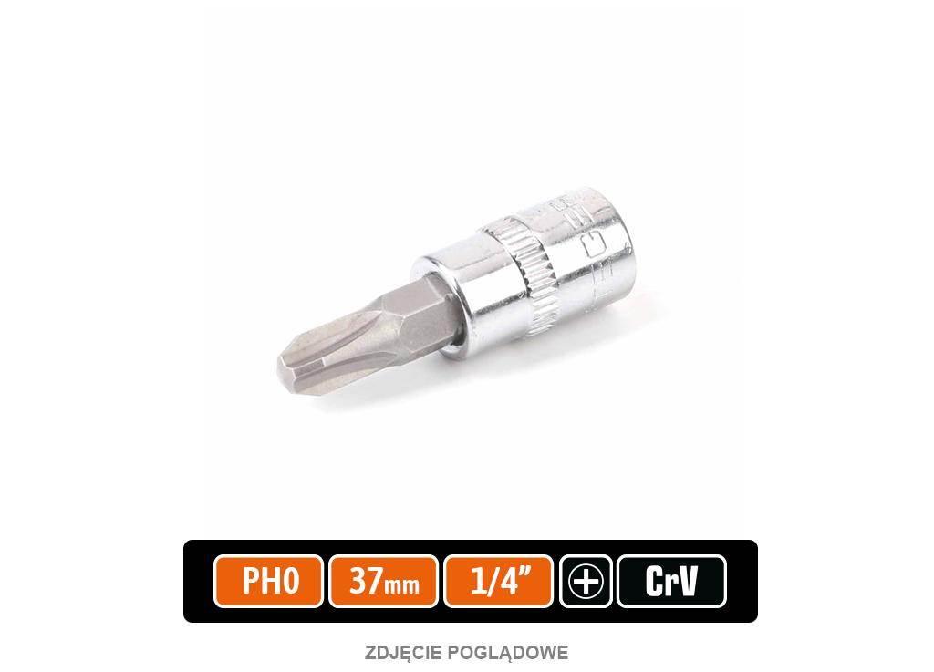 Klucz nasadowy 1/4" z bitem PH 0x37 mm, S2/CR-V, Teger T-W-KNPH101