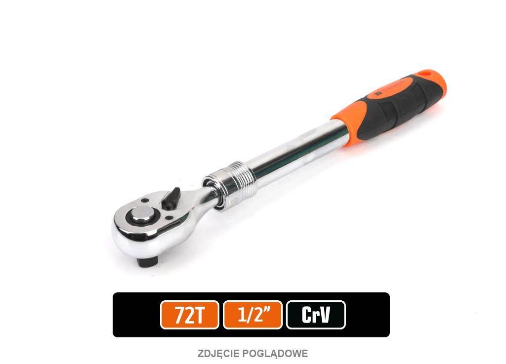 Grzechotka teleskopowa 1/2" 72T, CR-V, Teger T-W-G106