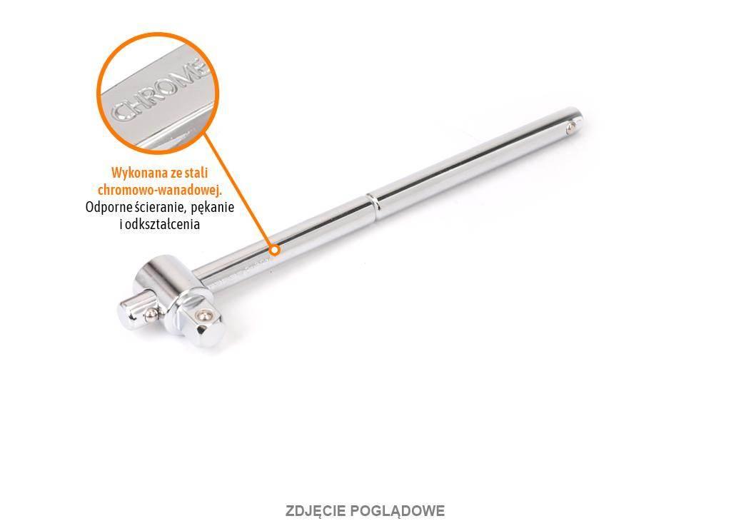 Pokrętło do nasadek przesuwne TYP T 1/2", 300 mm, CR-V, Teger T-W-POKT102 - zdjęcie 2