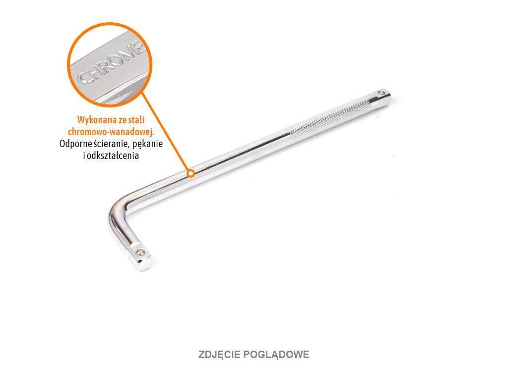 Pokrętło do nasadek TYP L 1/2" 300 mm, CR-V, TEGER T-W-POKL102 - zdjęcie 2