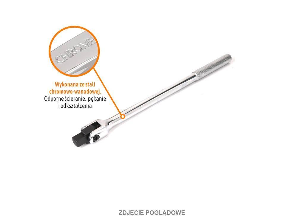 Pokrętło do nasadek obrotowe - uchylne 1/4" 150 mm, CR-V, TEGER - zdjęcie 2