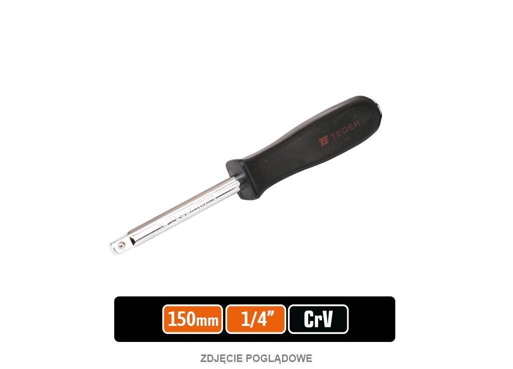 Pokrętło do nasadek z uchwytem wkrętakowym 1/4", 150 mm, CR-V, Teger