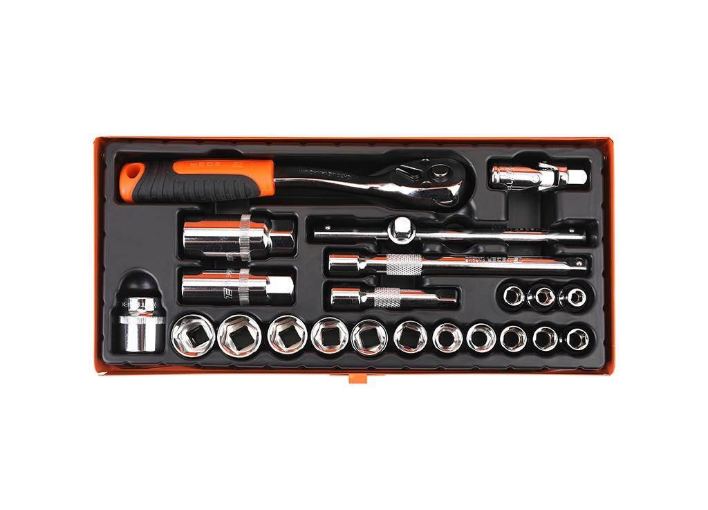 Zestaw kluczy nasadowych 3/8" (22 el), CR-V, Teger T-W-NWZK22 - zdjęcie 2