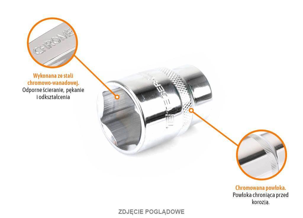 Klucz nasadowy 3/4" sześciokątny 34 mm, CR-V, Teger T-W-KNS510 - zdjęcie 2