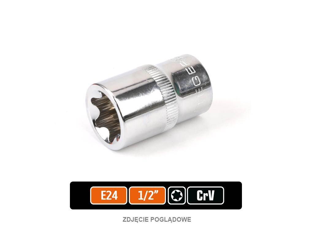 Klucz nasadowy 1/2" TORX E24, CR-V, Teger T-W-KNT509