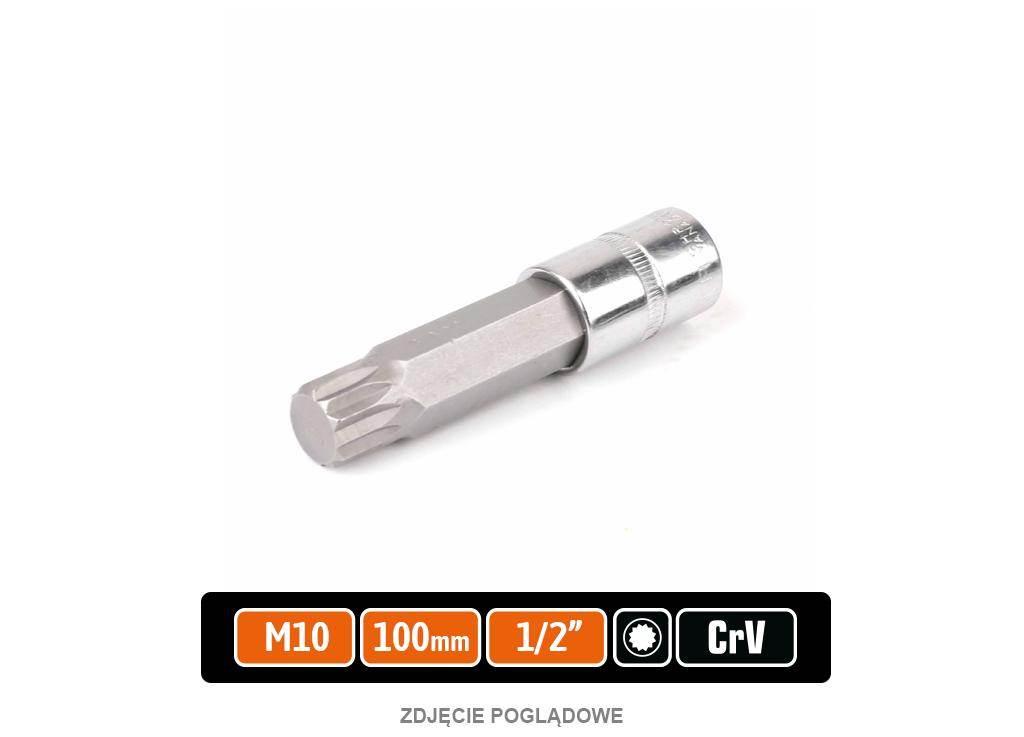 Klucz nasadowy 1/2" z bitem SPLINE M10x100 mm, S2/CR-V, Teger T-W-KNSP204