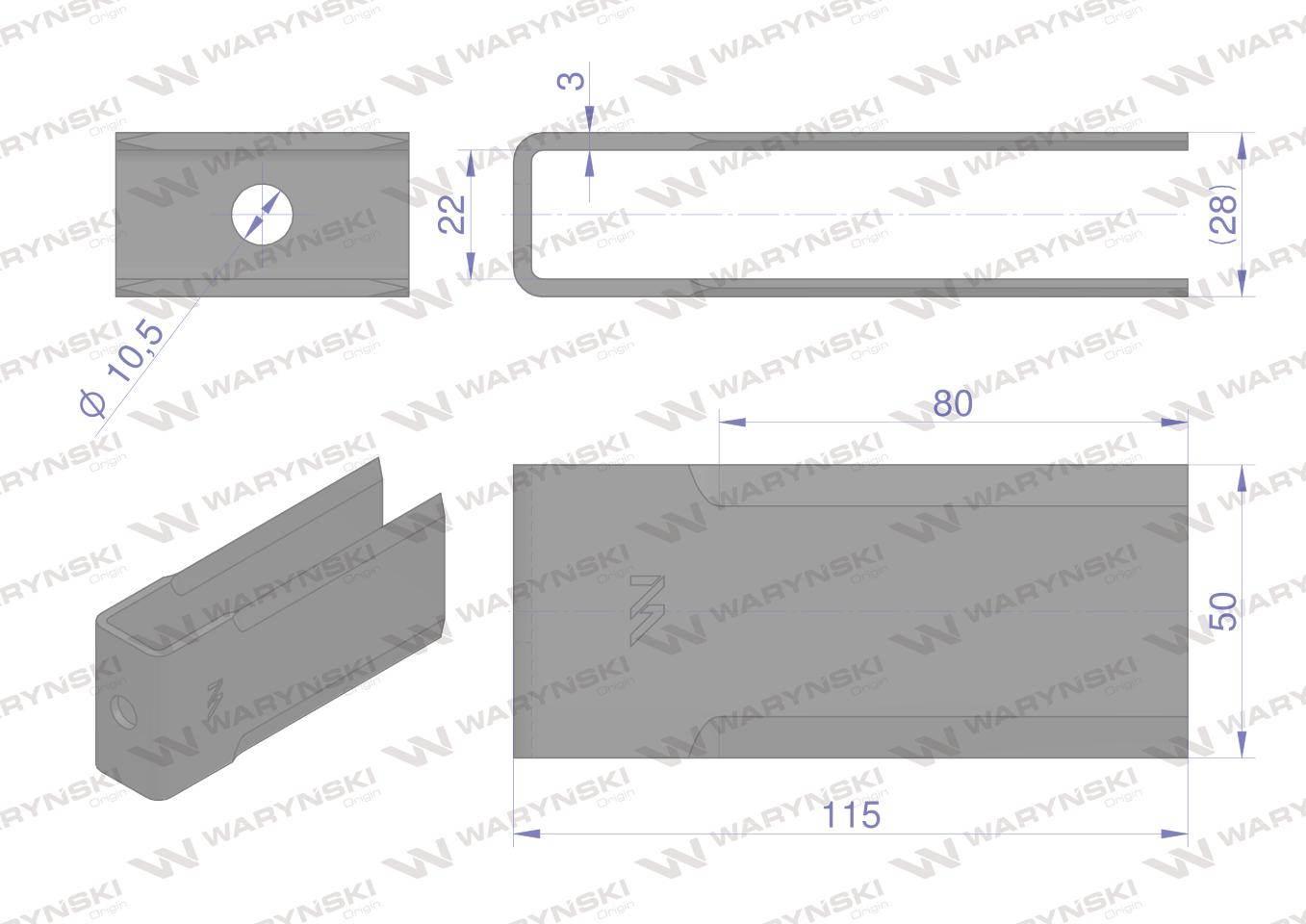 Nóż stały rozdrabniacz słomy sieczkarnia podwóny stalnica 115x50x3mm otwór - zdjęcie 3