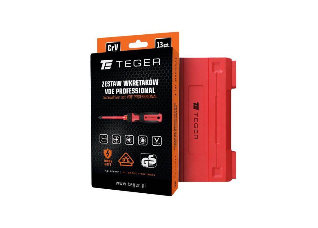 Zestaw wkrętaków VDE PROFESSIONAL 13 szt / Certyfikat GS/VDE / TEGER