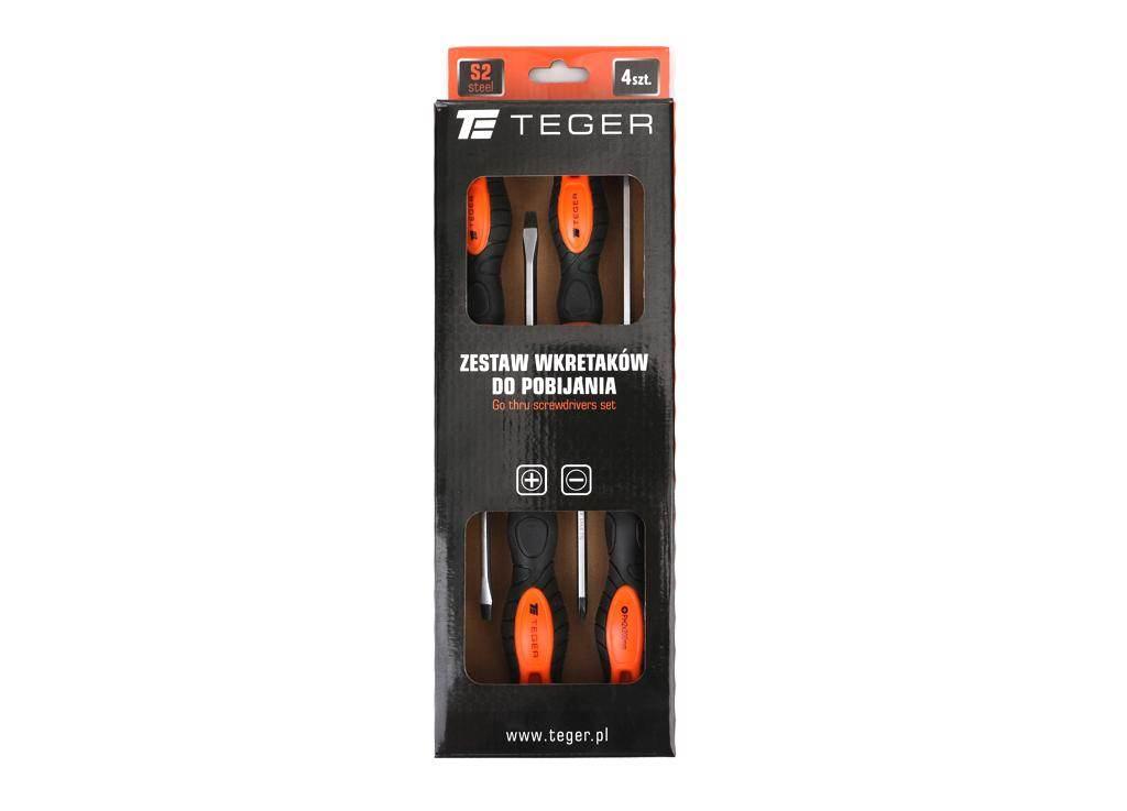 Zestaw wkrętaków do pobijania 4 szt / TEGER T-W-ZWK005