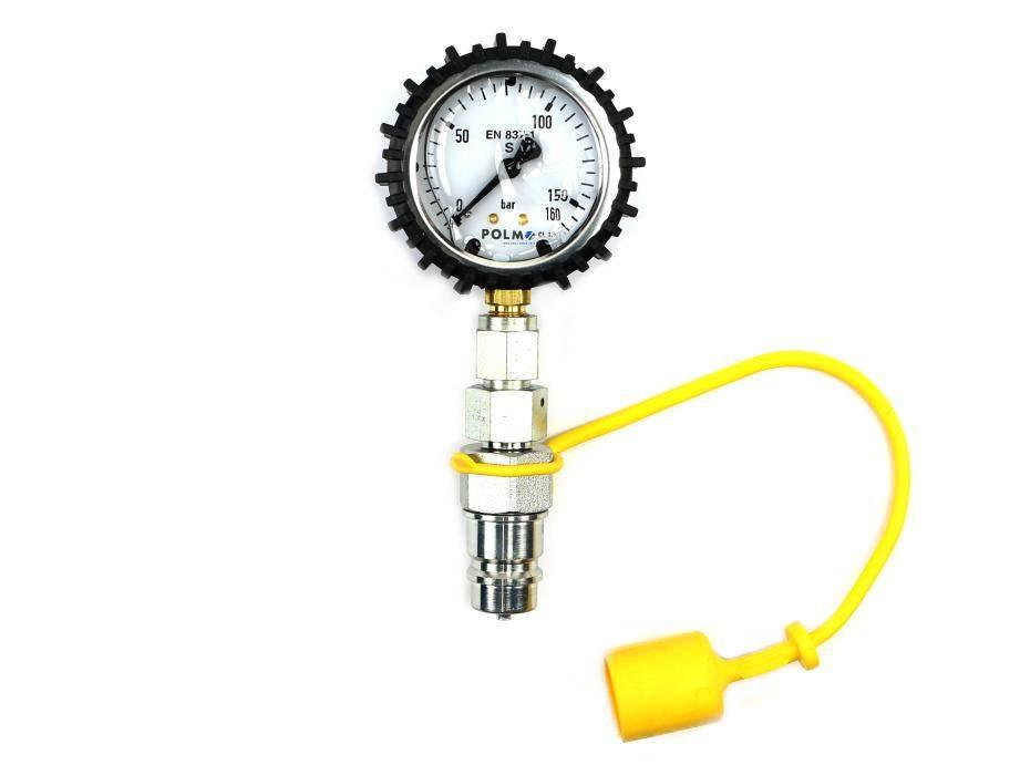 Zestaw pomiarowy ciśnienia hydrauliki z manometrem 160 bar wtyczka EURO War