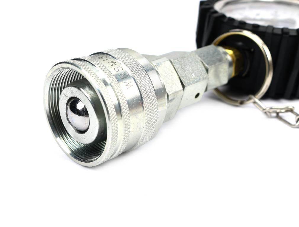 Zestaw pomiarowy ciśnienia hydrauliki z manometrem 160 bar wtyczka skręcana - zdjęcie 2