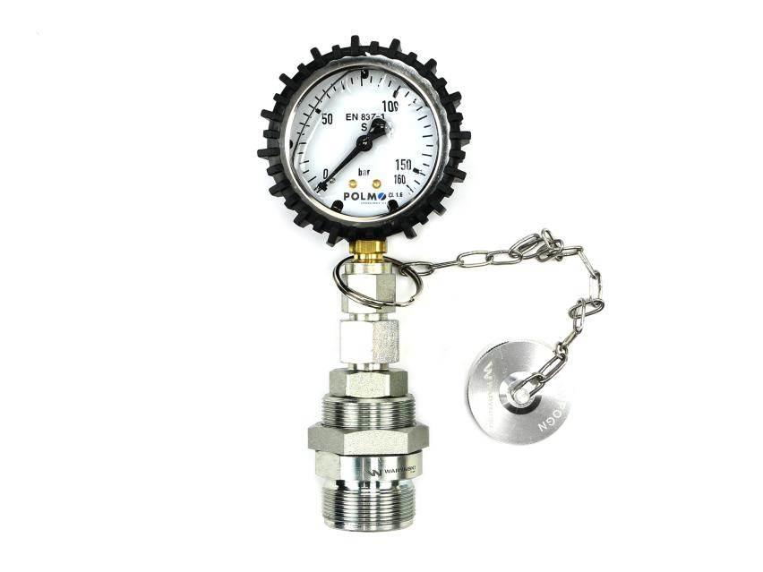 Zestaw pomiarowy ciśnienia hydrauliki z manometrem 160 bar gniazdo skręcane