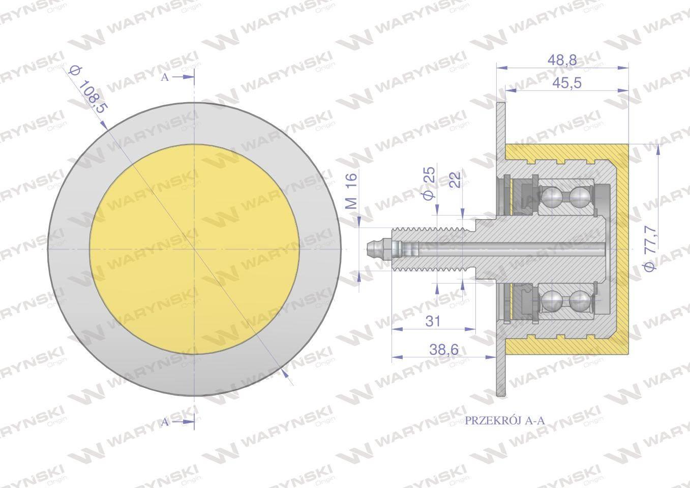 Rolka napędowa z kołnierzem PU 78x49xM16 zastosowanie 20010202 Grimme WARYŃ - zdjęcie 3