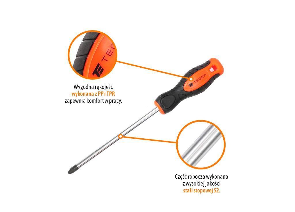 Wkrętak krzyżowy PH 3x150mm /TEGER T-W-WKK005 - zdjęcie 3