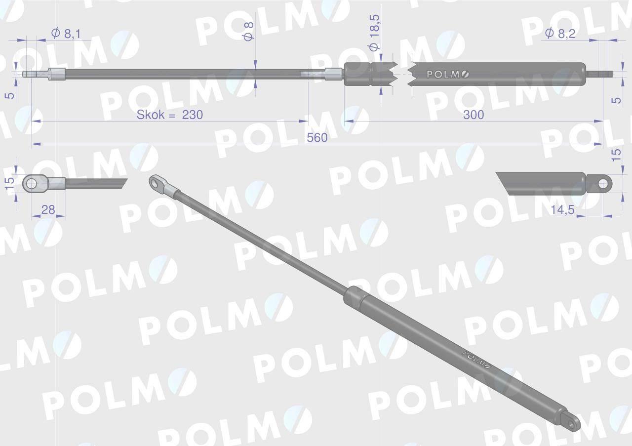 Siłownik New Holland 320792350 POLMO 320792350P - zdjęcie 2
