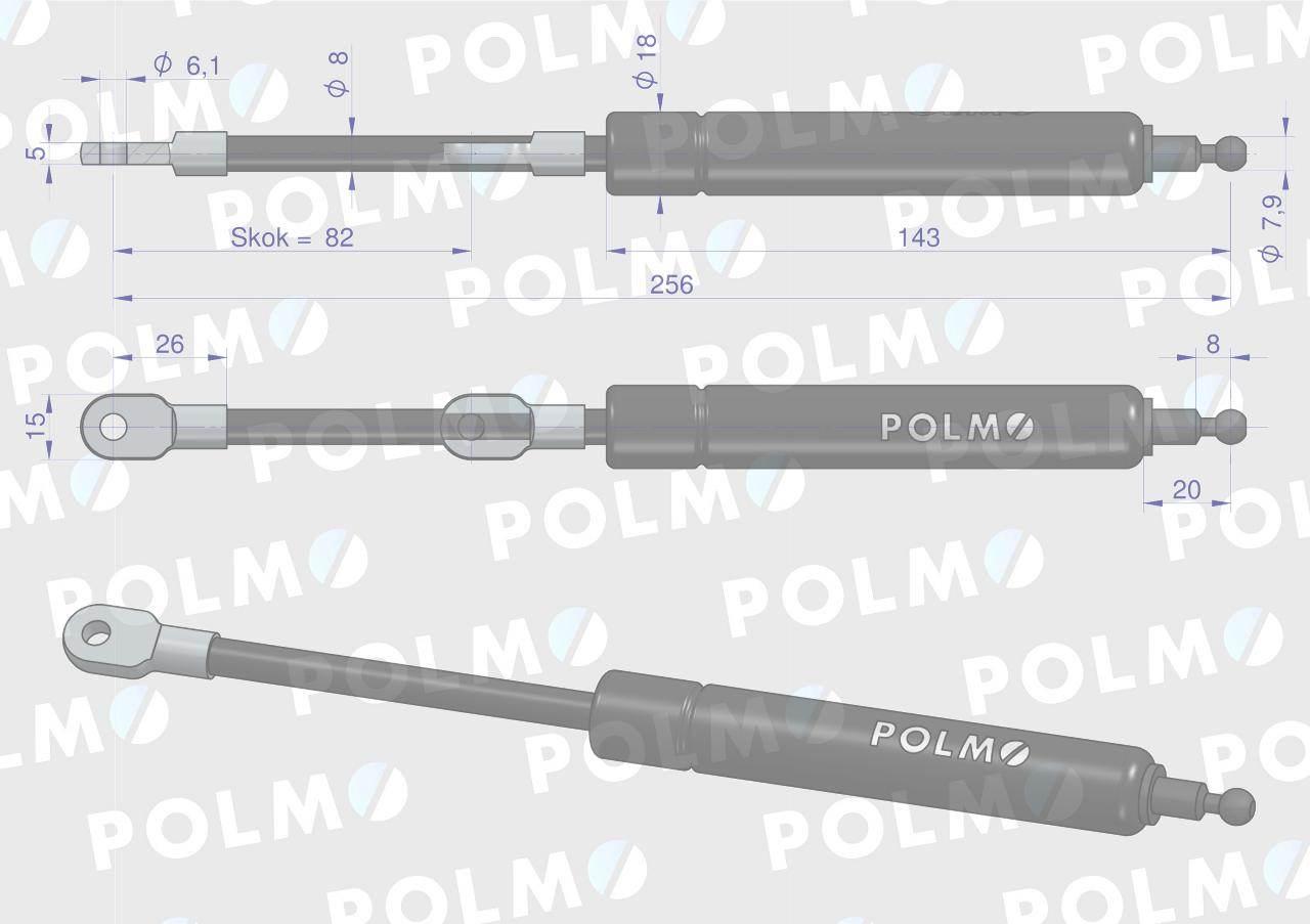 Siłownik szyberdachu New Holland 82002925 POLMO 82002925P - zdjęcie 2