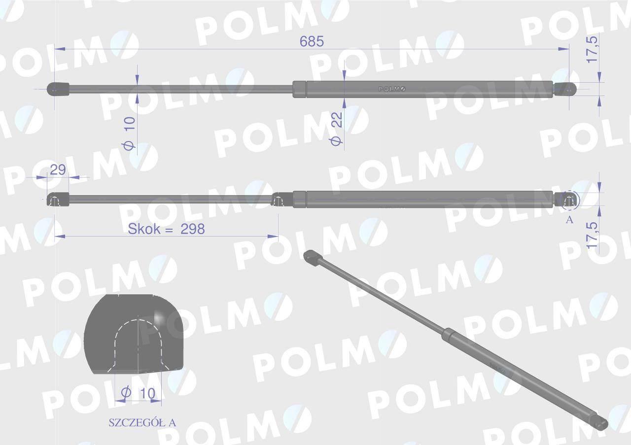 Siłownik podnoszenia maski New Holland 82011092 POLMO 82011092P - zdjęcie 2