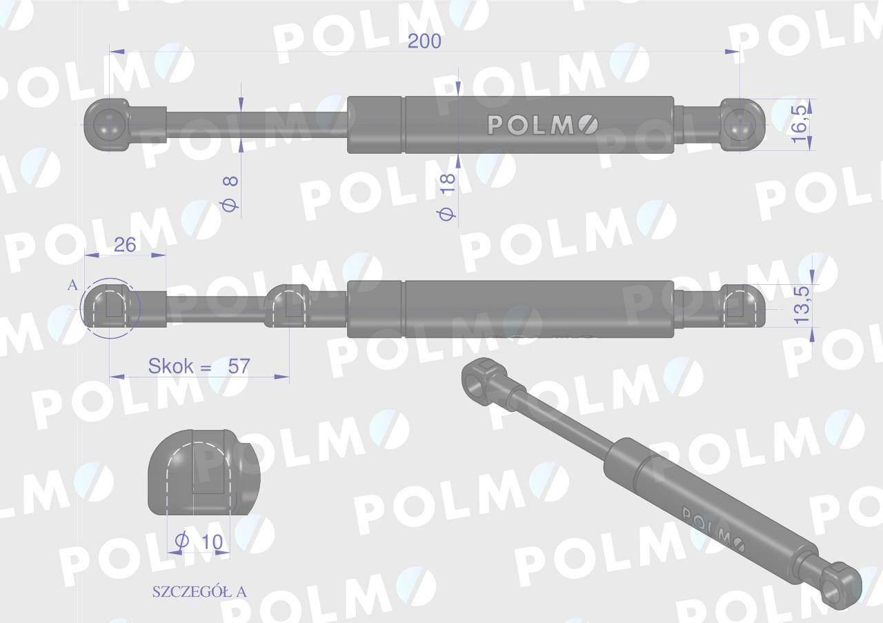 Siłownik drzwi New Holland 44910471 POLMO 44910471P - zdjęcie 2