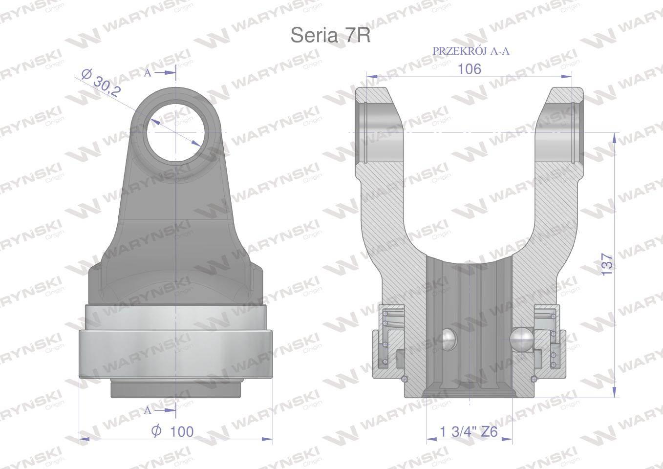 Widłak z pierścieniem 1 3/4 Z6 - 30X106 Seria 7R CE2020 Waryński WR527702 - zdjęcie 2