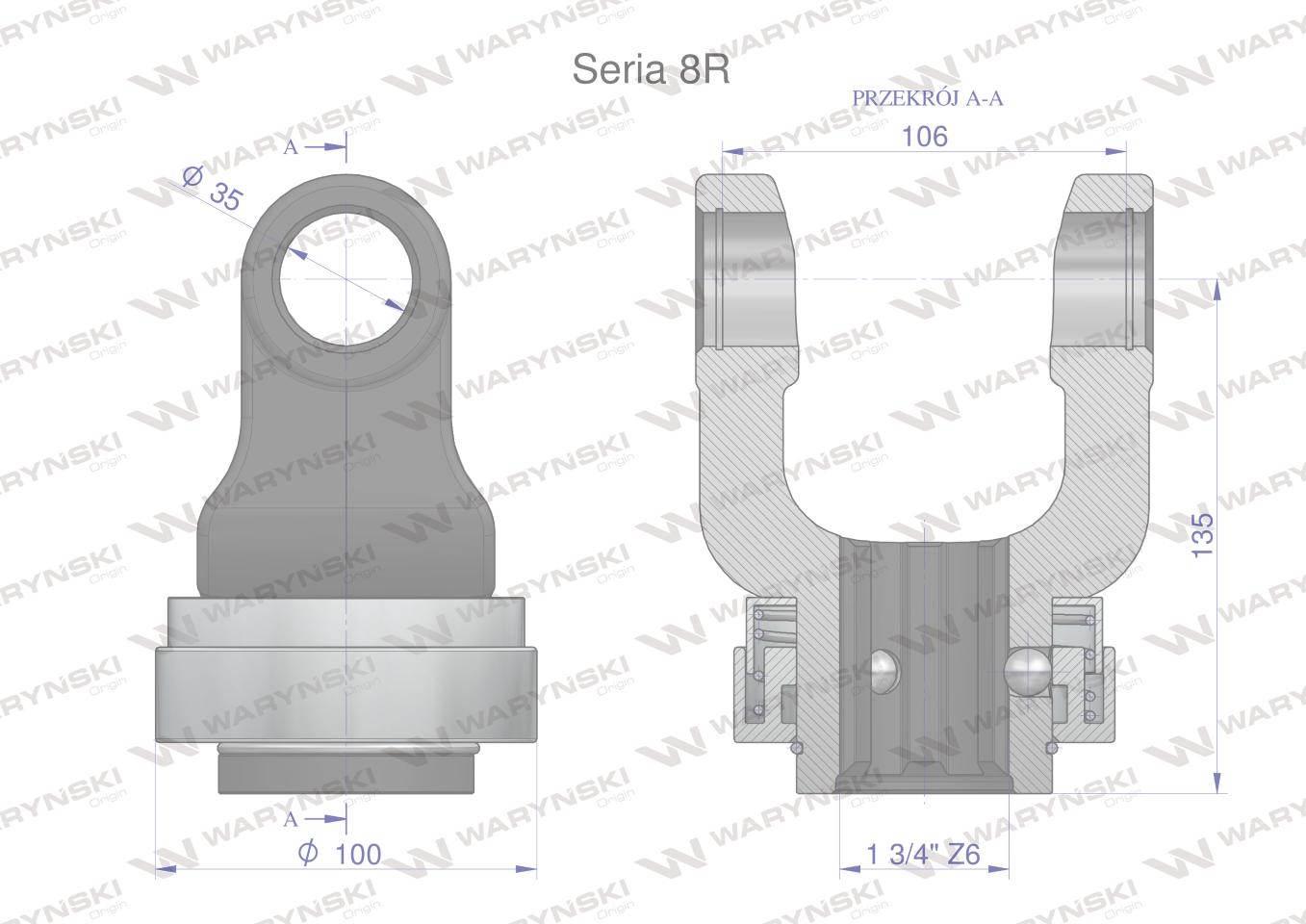 Widłak z pierścieniem 1 3/4 Z6 - 35X106 Seria 8R CE2020 Waryński WR527802 - zdjęcie 2