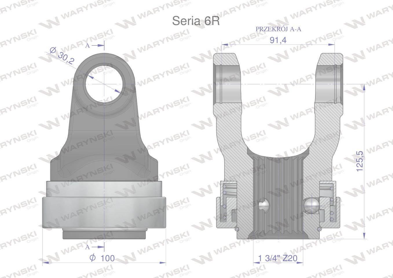 Widłak z pierścieniem 1 3/4 Z20 - 30.2X91.4 Seria 6R CE2020 Waryński - zdjęcie 2