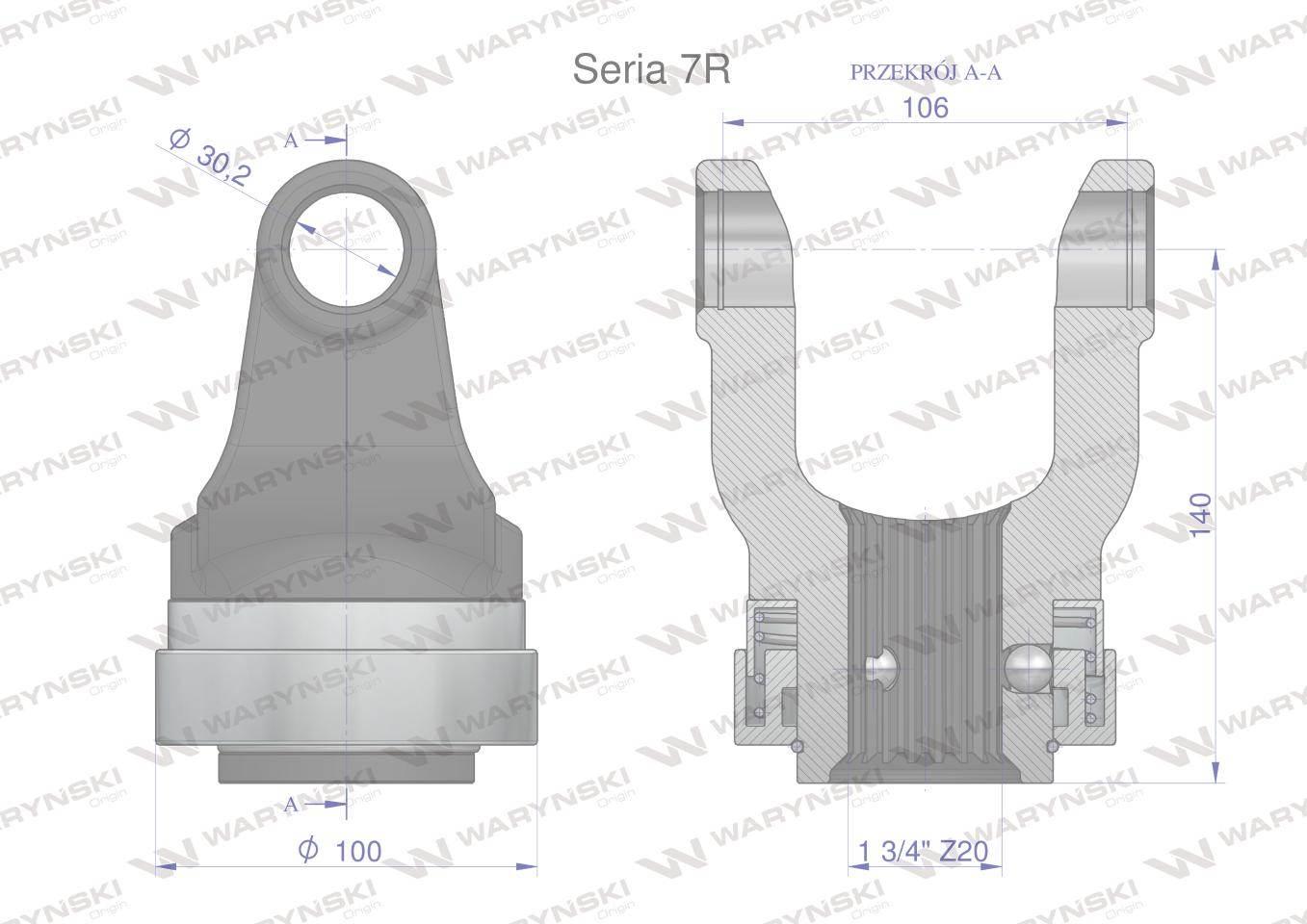 Widłak z pierścieniem 1 3/4 Z20 - 30X106 Seria 7R CE2020 Waryński WR727702 - zdjęcie 2