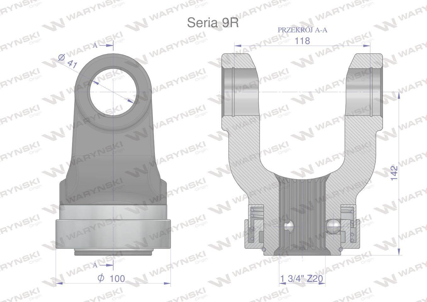 Widłak z pierścieniem 1 3/4 Z20 - 41X118 Seria 9R CE2020 Waryński WR727902 - zdjęcie 2