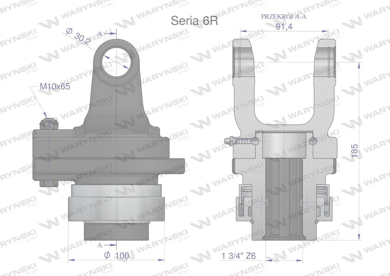 Sprzęgło na kołek wału Seria 6R 2200Nm - 30x92 - 1 3/4 Z6 WARYŃSKI - zdjęcie 2
