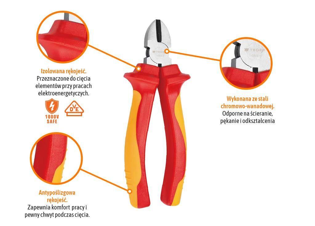 Ucinaczki boczne izolowane VDE 160 mm / TEGER T-W-SUC003 - zdjęcie 3