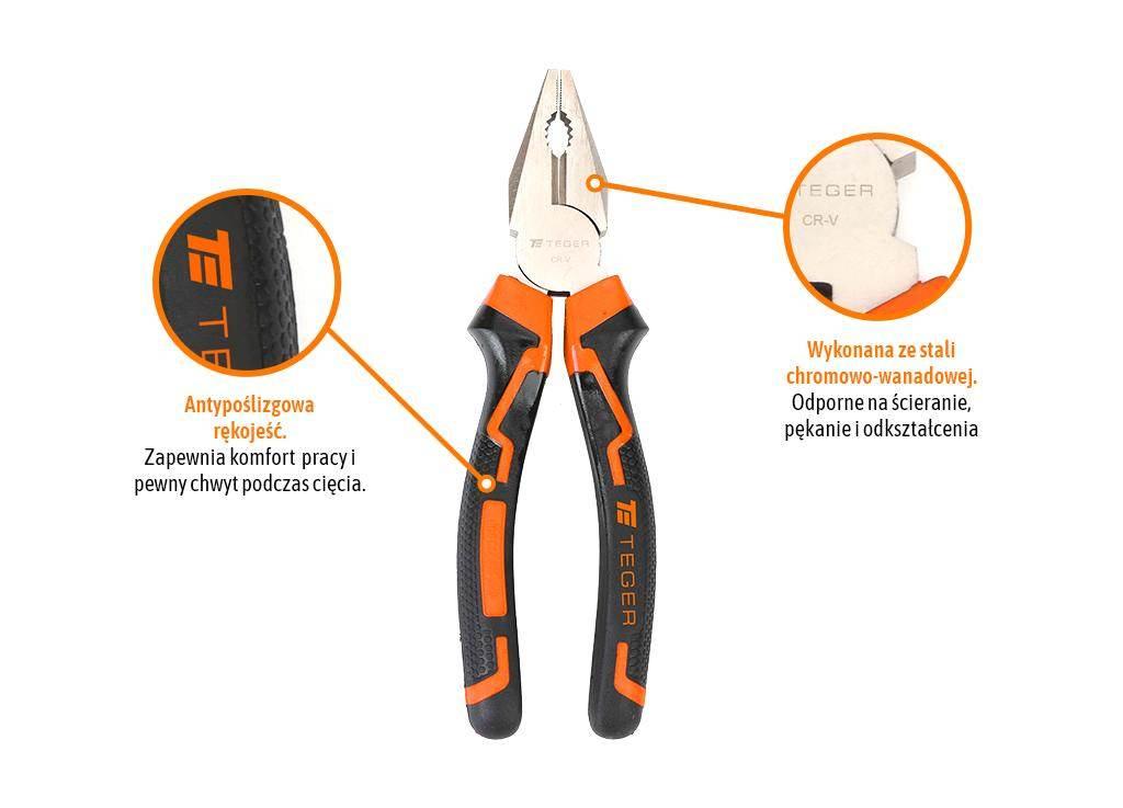 Szczypce uniwersalne 180 mm / TEGER T-W-SZU002 - zdjęcie 3