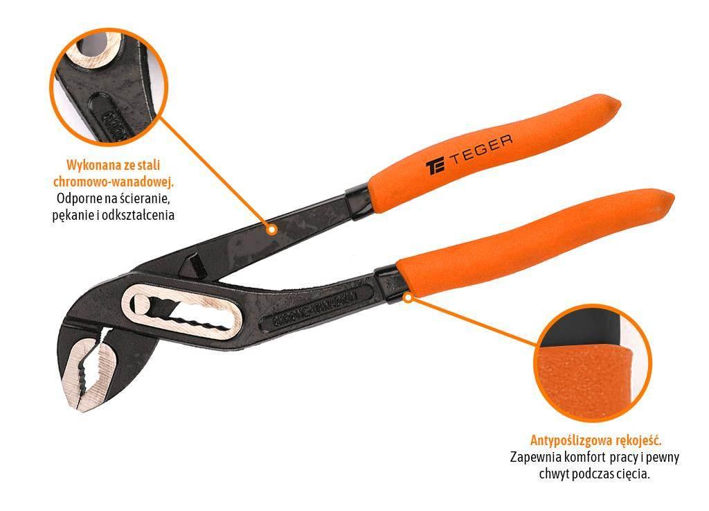Szczypce nastawne do rur 300 mm / TEGER T-W-SZB008 - zdjęcie 3