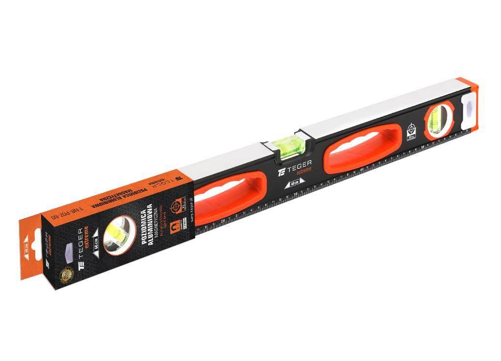 Poziomnica aluminiowa/magnetyczna 60 cm Extreme / TEGER T-NB-POZ-60 - zdjęcie 3