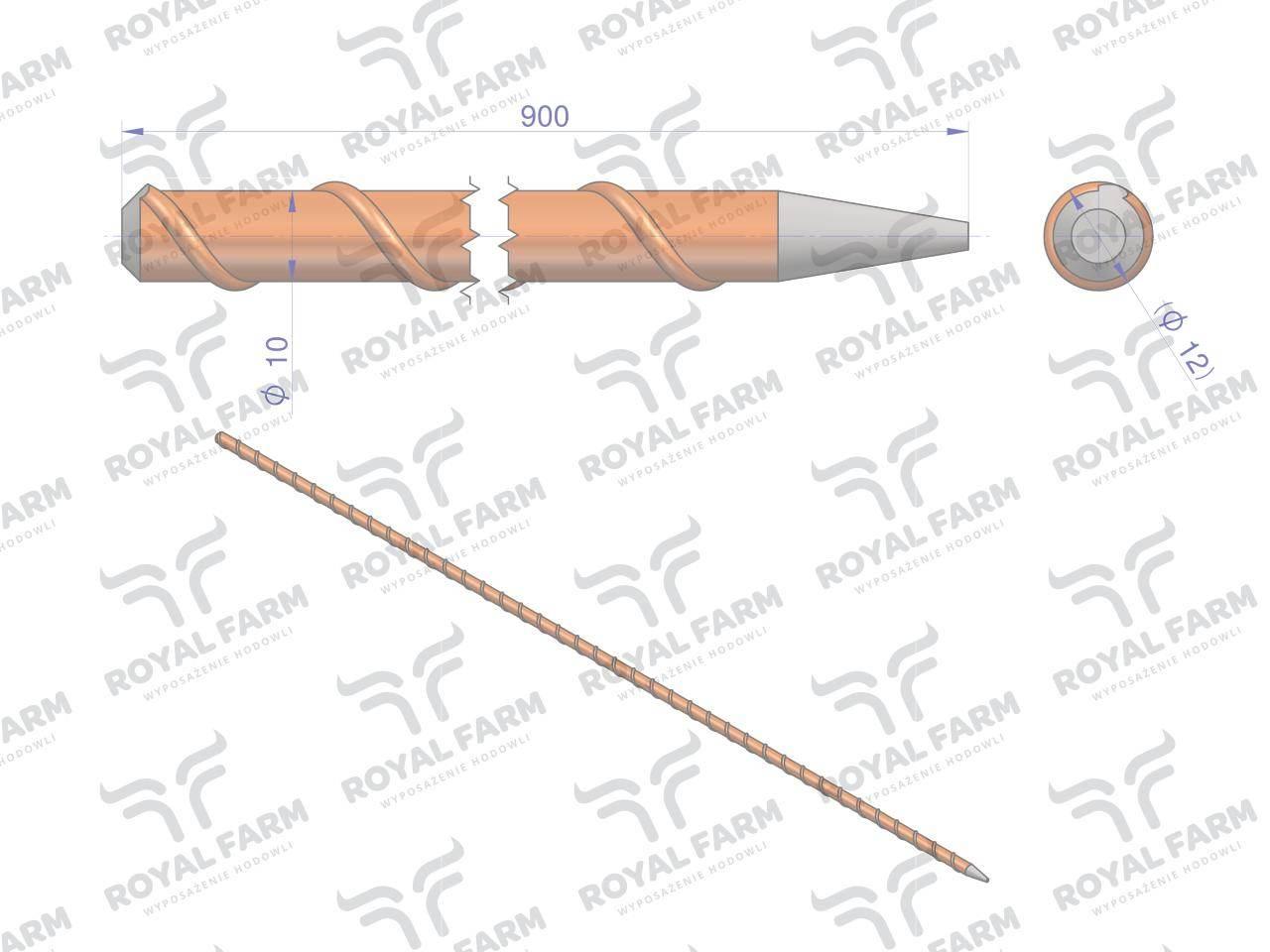 Palik Słupek z włókna szklanego 10mm L-900 ROYAL FARM 10szt RF-102010090 - zdjęcie 3