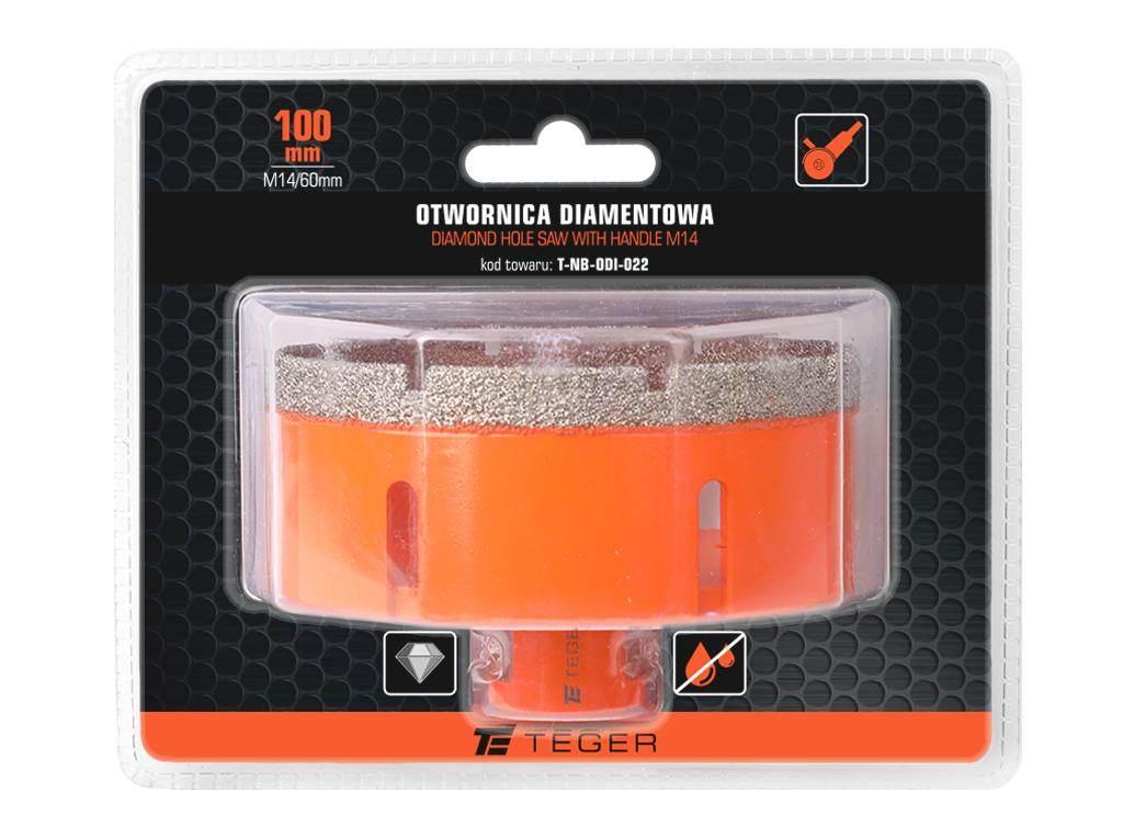 Otwornica diamentowa z uchwytem M14/100 mm / TEGER T-NB-ODI-022
