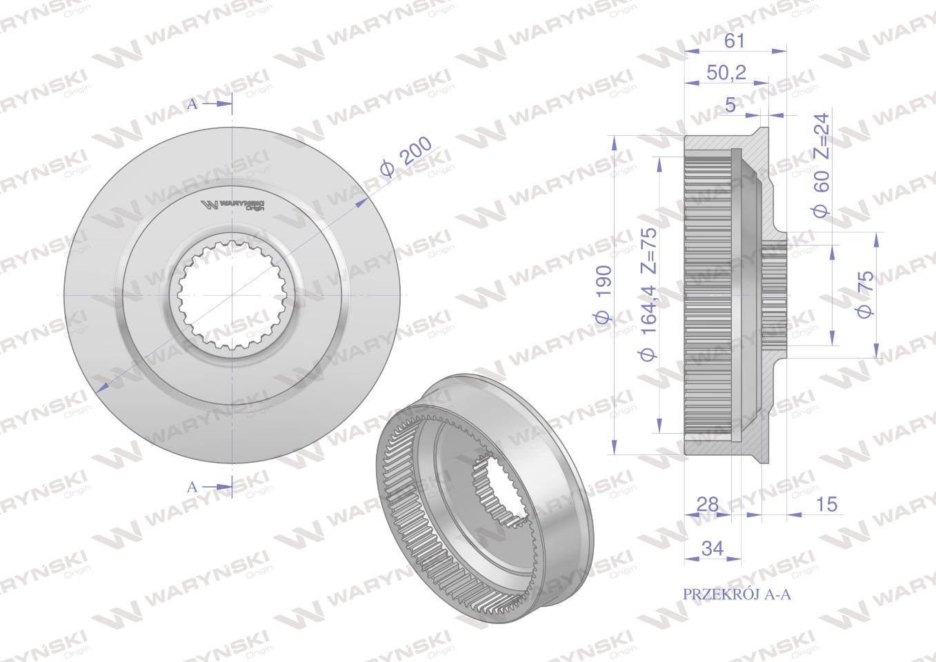 Koło koronowe 80126107 C-385 WARYŃSKI 80126107W - zdjęcie 3