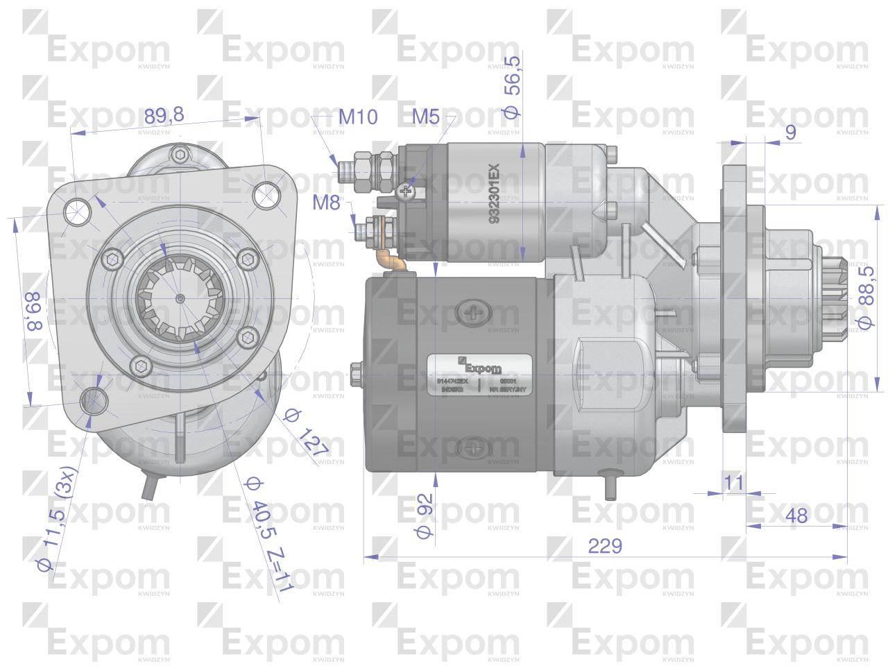 Rozrusznik z reduktorem typu Magneton 9144742 Zetor Lamborghini.Renault Blu - zdjęcie 2