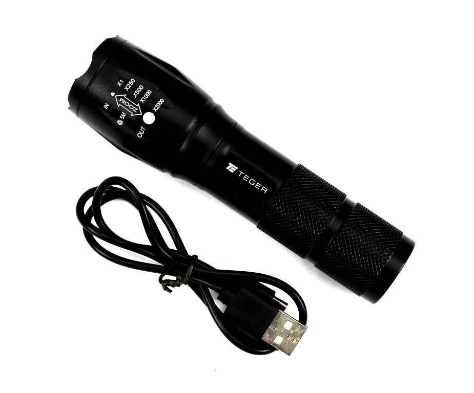 Latarka uniwersalna ładowana USB z funkcją POWER BANK 2200mAh XPS 300 lm Te