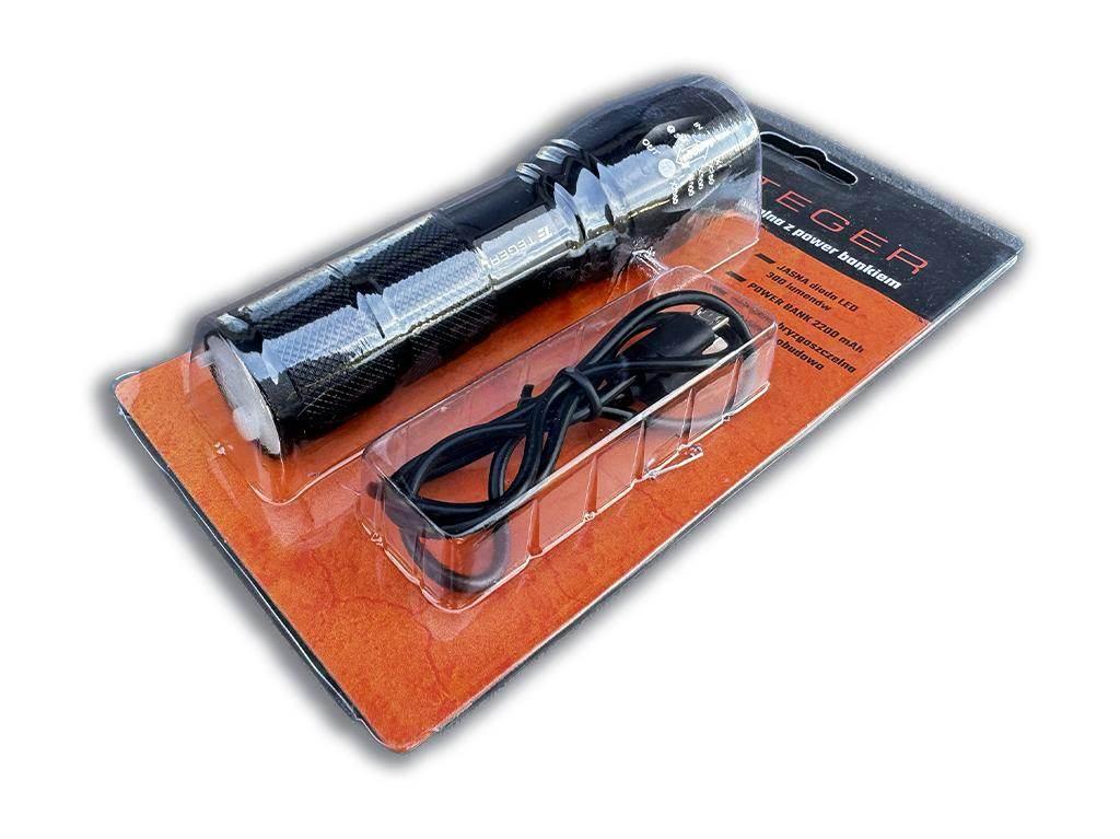 Latarka uniwersalna ładowana USB z funkcją POWER BANK 2200mAh XPS 300 lm Te - zdjęcie 4