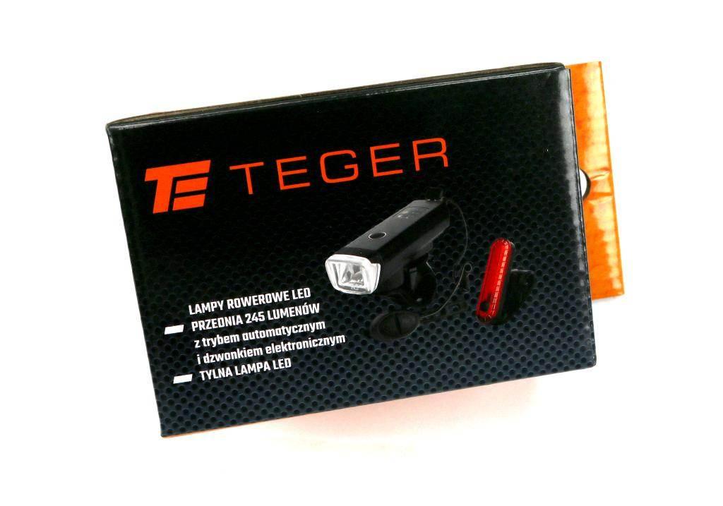 Zestaw lamp rowerowych, latarka LED przednia 2000 mAh i latarka LED tylna 1 - zdjęcie 2