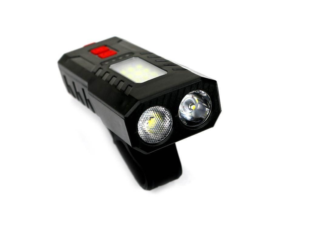 Lampa rowerowa latarka LED przednia zdwojona z powerbankiem 4000 mAh i funk - zdjęcie 6