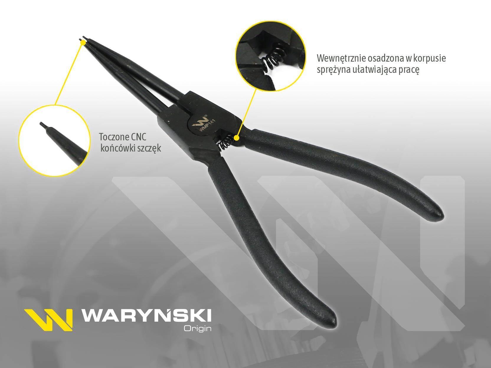Specjalistyczne szczypce z długimi szczękami do pierścieni osadczych 8" zew - zdjęcie 3