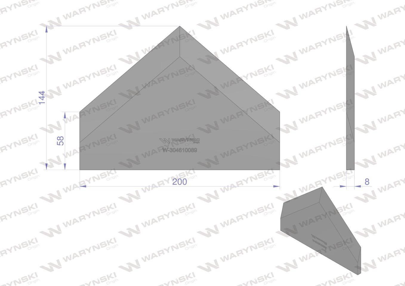 Nóż wycinaka kiszonek 143x200x8 mm WARYŃSKI W-304610089 - zdjęcie 2