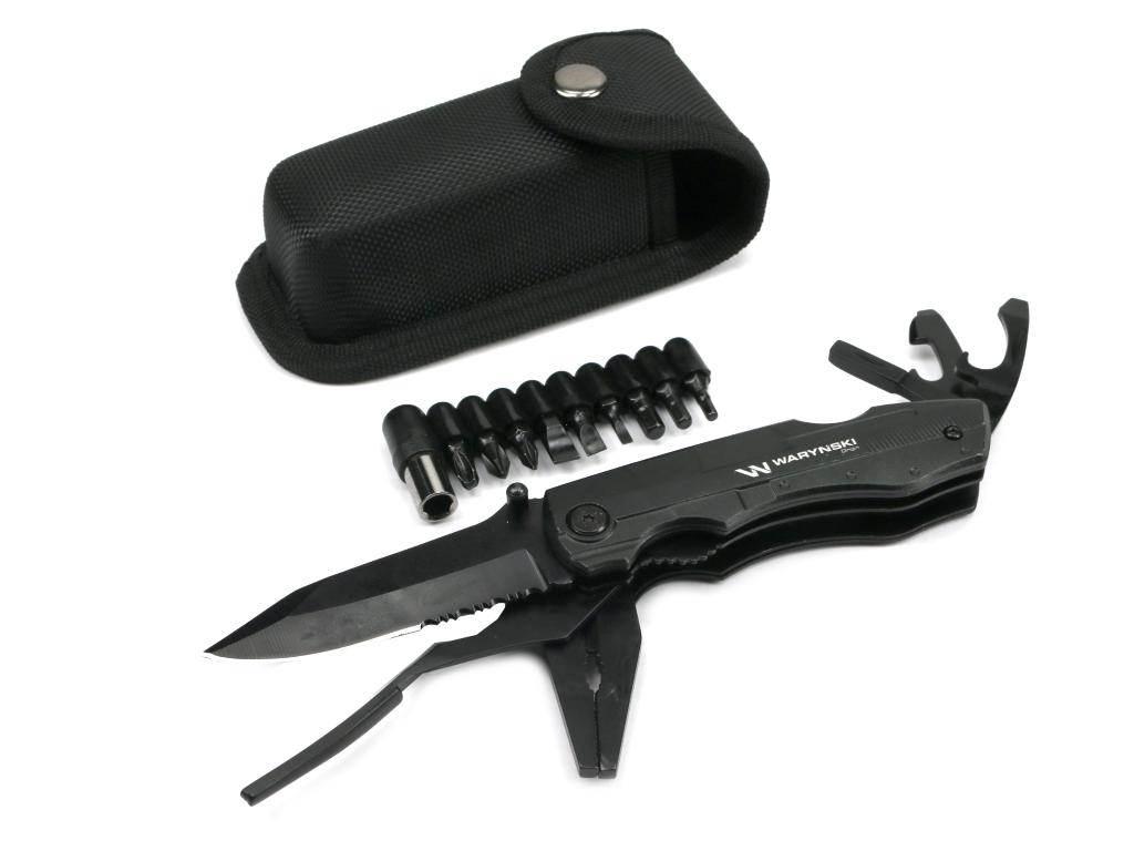 Multitool Czarny 11 narzędzi plus 9 bitów Waryński W-898950011