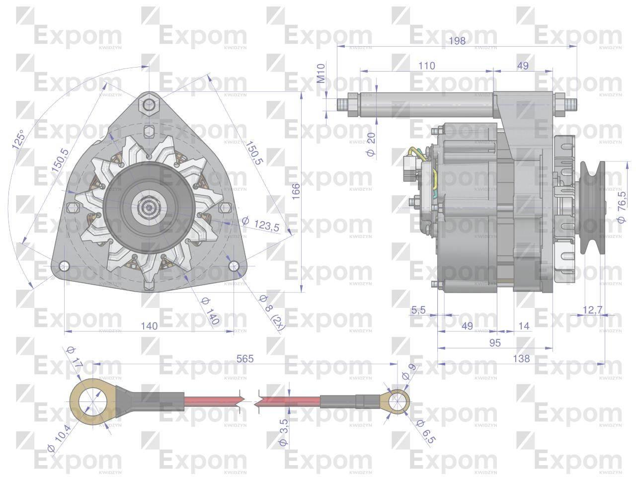 Alternator kompletny C-330 72A EXPOM KWIDZYN eu EX-230000-EX - zdjęcie 3