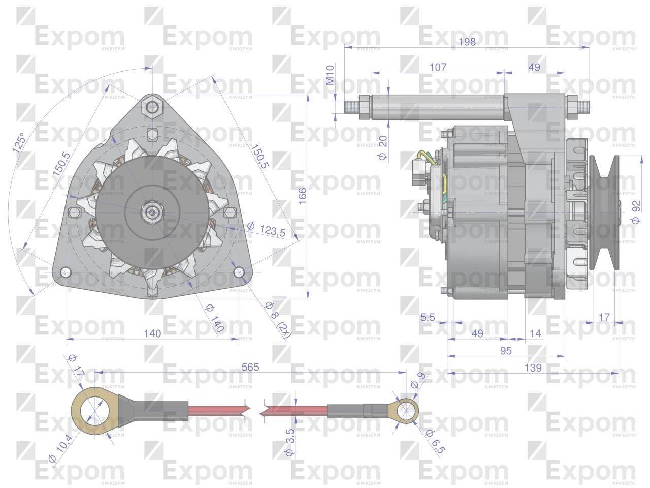 Alternator kompletny C-360 72A EXPOM EXPOM KWIDZYN eu EX-260000-EX - zdjęcie 3