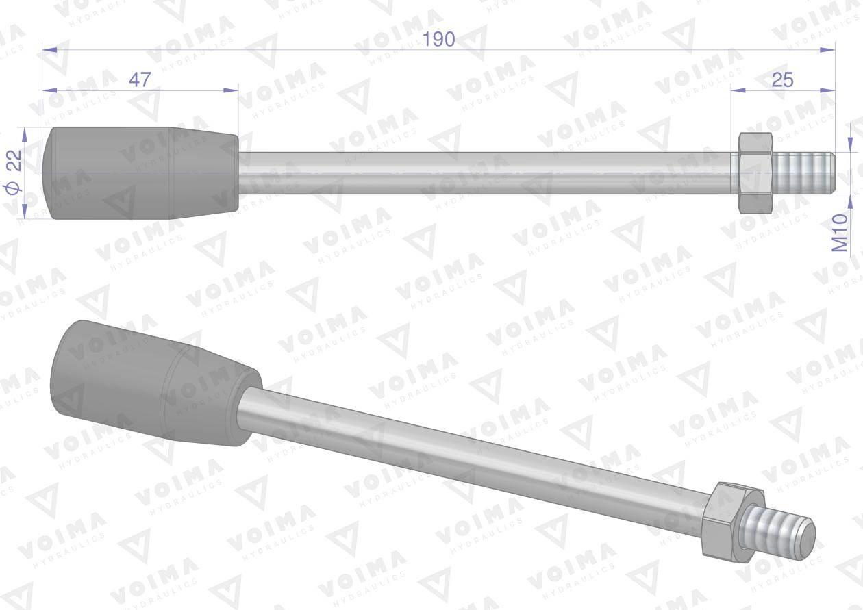 Dźwignia do rozdzielacza hydraulicznego 40L VOIMA V-R40L-DZ - zdjęcie 2
