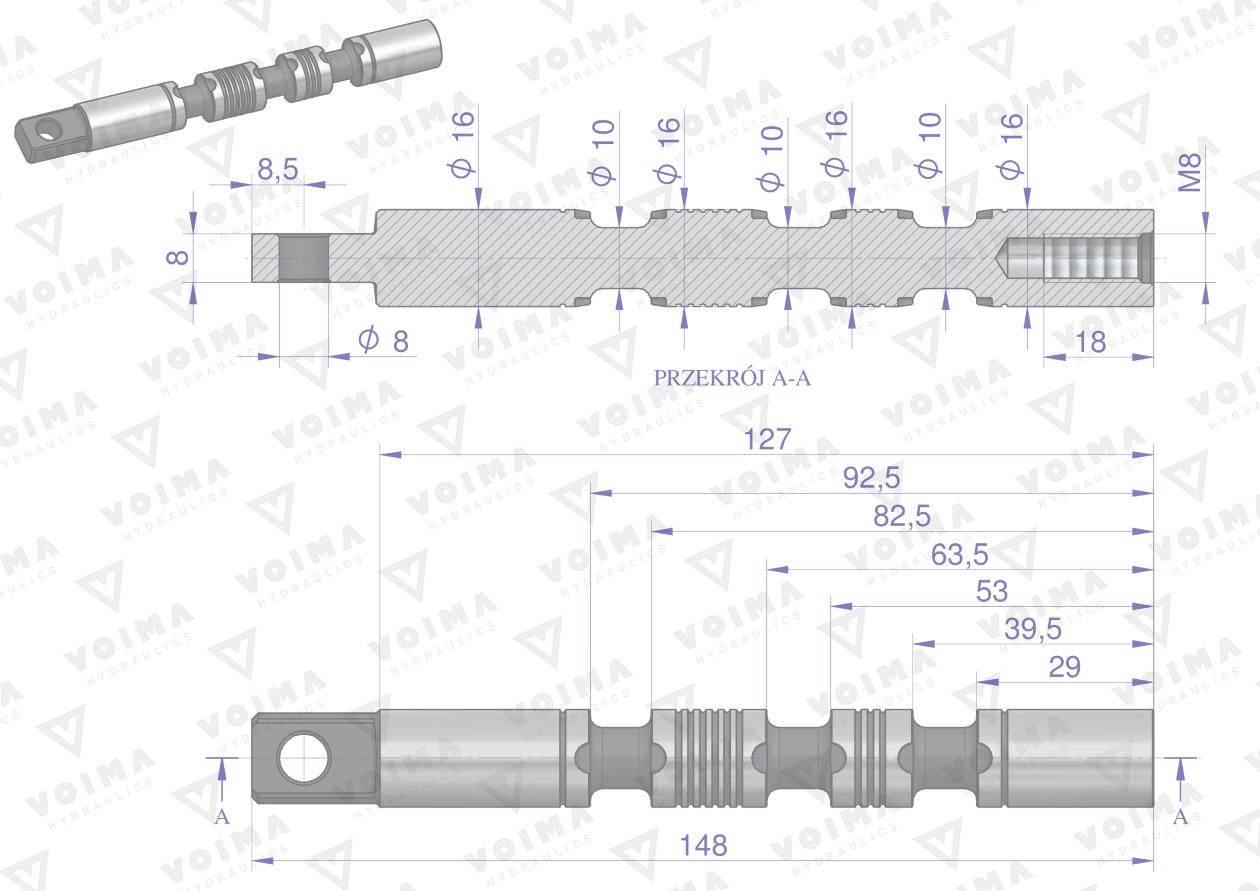 Suwak - do sekcji zwykłej (standardowej) rozdzielaczy hydraulicznych 40L VO - zdjęcie 2